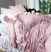 Linen Salvage Luxe Isabella Tatter Velvet Ruffle Collection-Rose