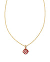 Kendra Scott Dira Gold Crystal Short Pendant Necklace in Pink Mix