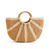 Straw Braided Basket Bag with Double Handle
