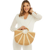 Straw Braided Basket Bag with Double Handle