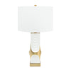 Couture White and Gold Drape Table Lamp with Shade