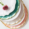 Vietri Baroque Glass Service Plate/Charger Set of 4 - Aqua