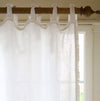 Taylor Linens Ruffle White Linen Voile Curtain Panel