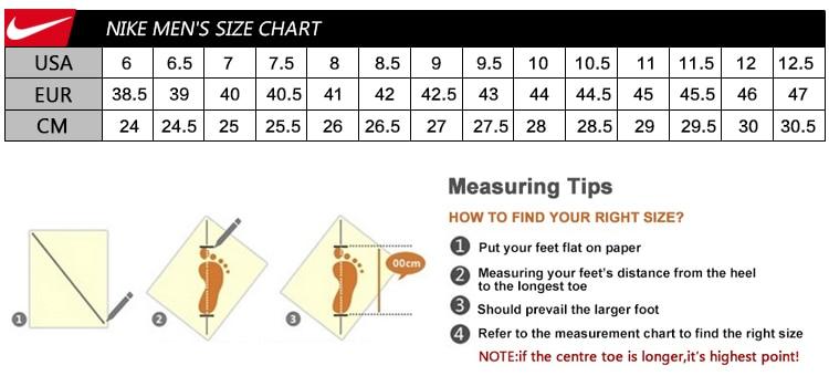 nike air force one size chart