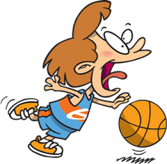 a girl playing basketball