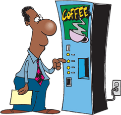 a man getting coffee