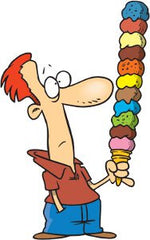 a man with a tall ice cream