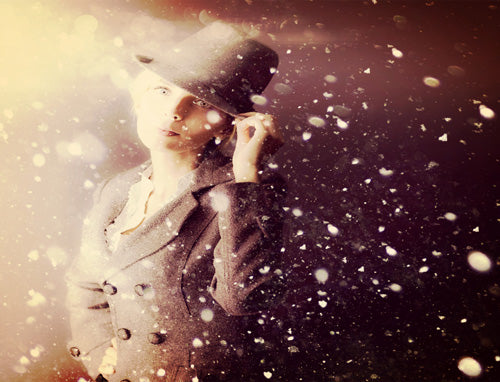 A mysterious woman in snow