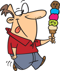 a man with ice cream