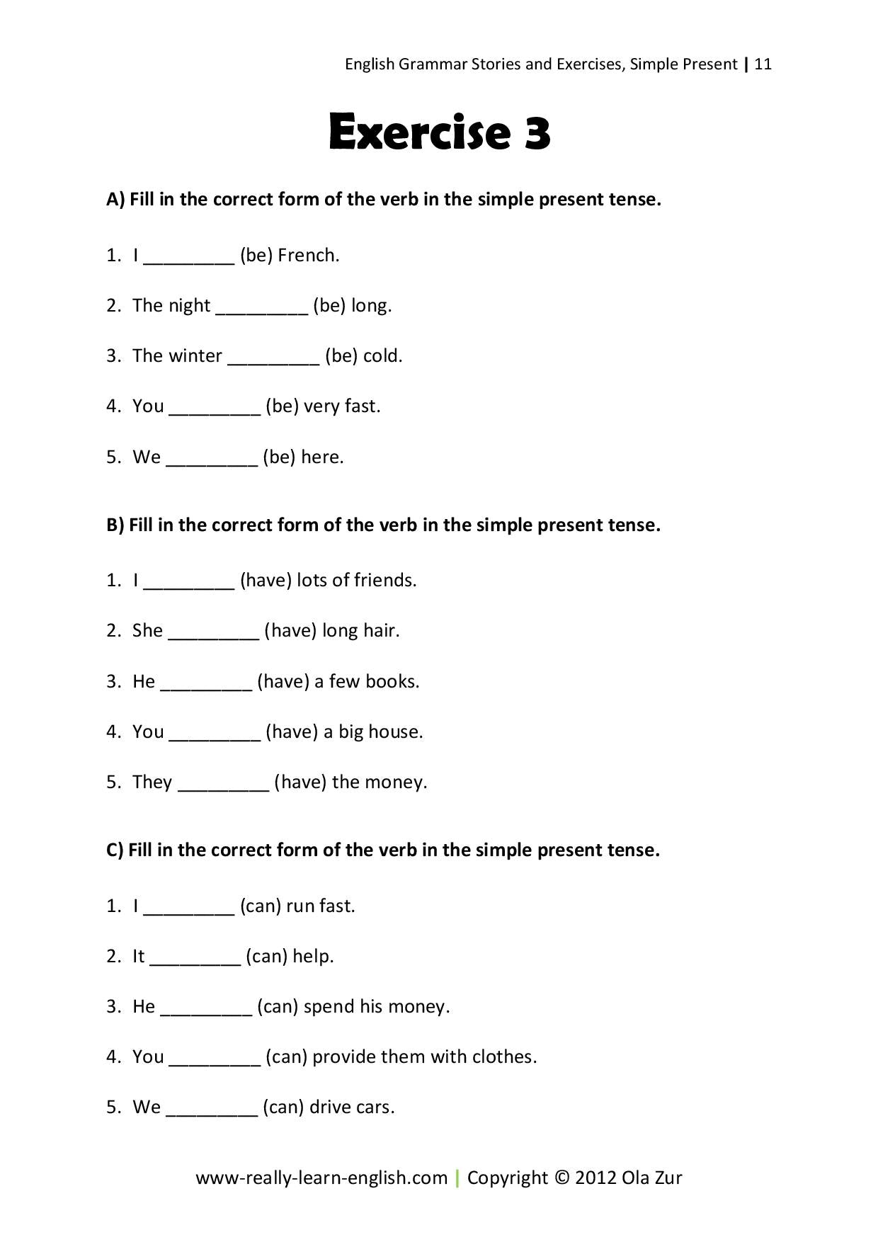 ENGLISH PAGE Simple Present Tense