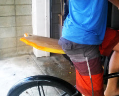 Bike seat the best way to transport your Slyde Handboard