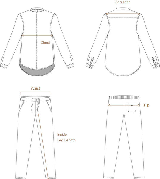 Size Guide for Women's Shirts, T-Shirts, and Relaxed Pants