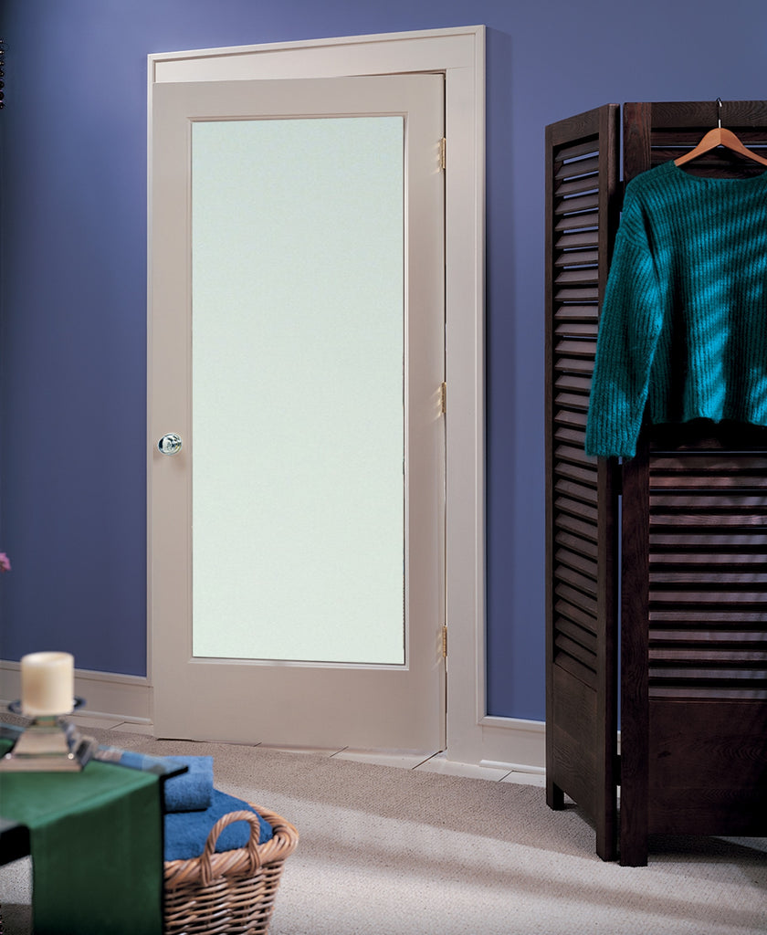 Interior 1-Lite White Laminate Glass Primed Door – Lux Doors