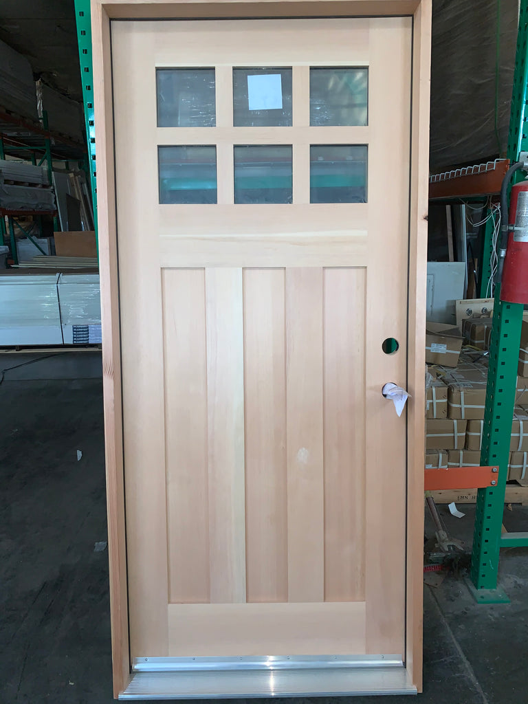 Wright - Craftsman Doug Fir Wood with Clear Glass Entry Door – Lux Doors