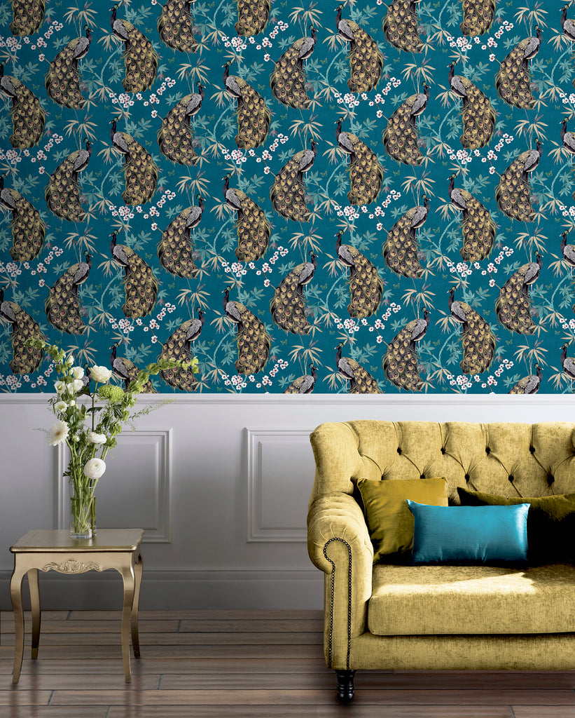 Opulent Peacock Teal & Gold – Arthouse
