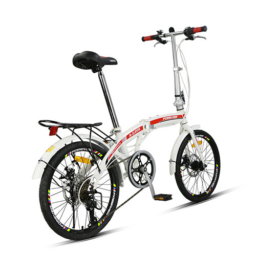 Details about   Double Folding Bike 20" Carbon Steel Frame Shimano 6 Speed Disc Brakes Bicycle 