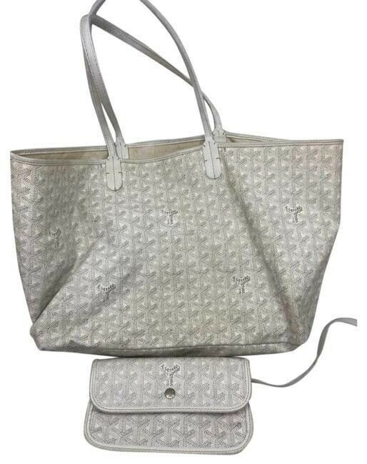 Goyard Goyardine St. Louis PM White/Grey Tote Bag - Meghan Markle's Handbags  - Meghan's Fashion