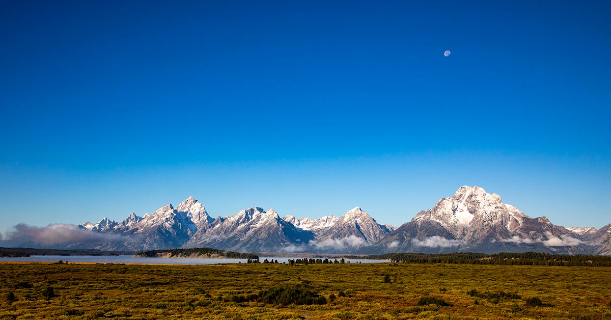 Grand Teton National Park, Moonset | National Park Posters