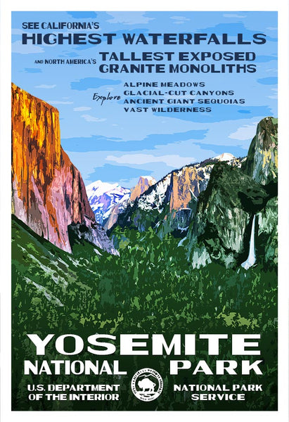 No Frame Poster Wall Art Deco Home Deco Style Yosemite National Park Poster