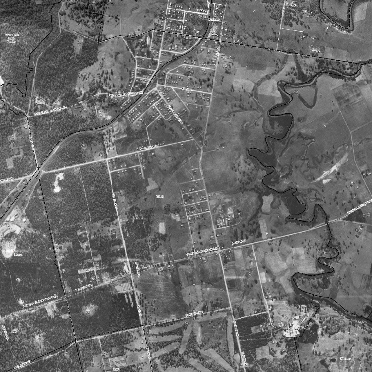 Aerial Photos from 1946 of the Oxley Area 