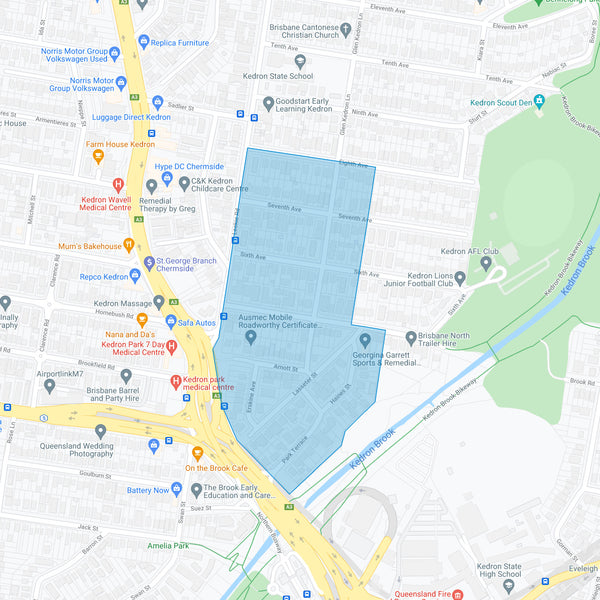 Google map showing the present day location of Glenkedron Estate - 1st Section