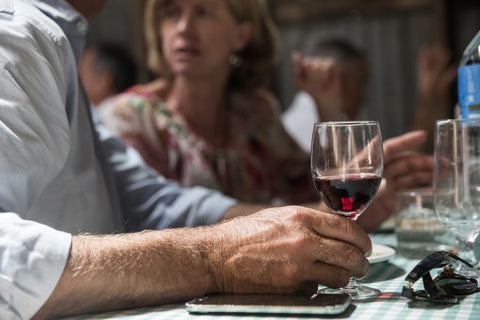 Red wine is enjoyed with food