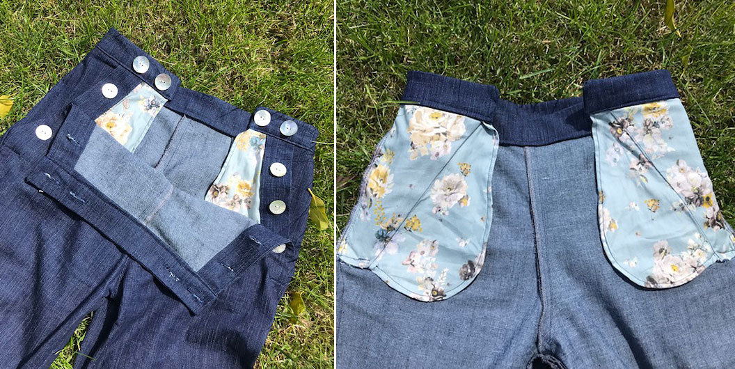 Pretty pocket fabric on inside of Romero Jeans