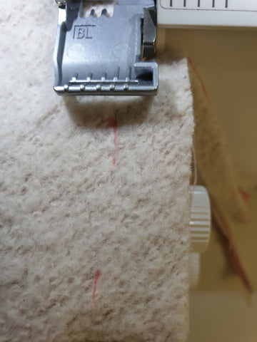 Seam Allowance Lined Up With Overlocker Needle