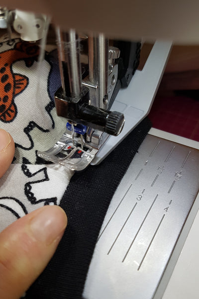 Using my hump jumper to stitch over seams