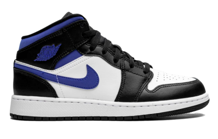 aj1 mid white black royal