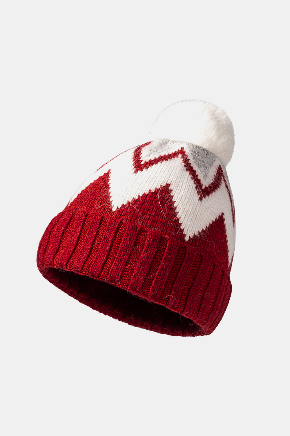 Chevron Pom-Pom Cuffed Beanie | Multiple Color Options Available