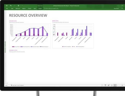 Out-of-the-box reports in Microsoft Project 2016