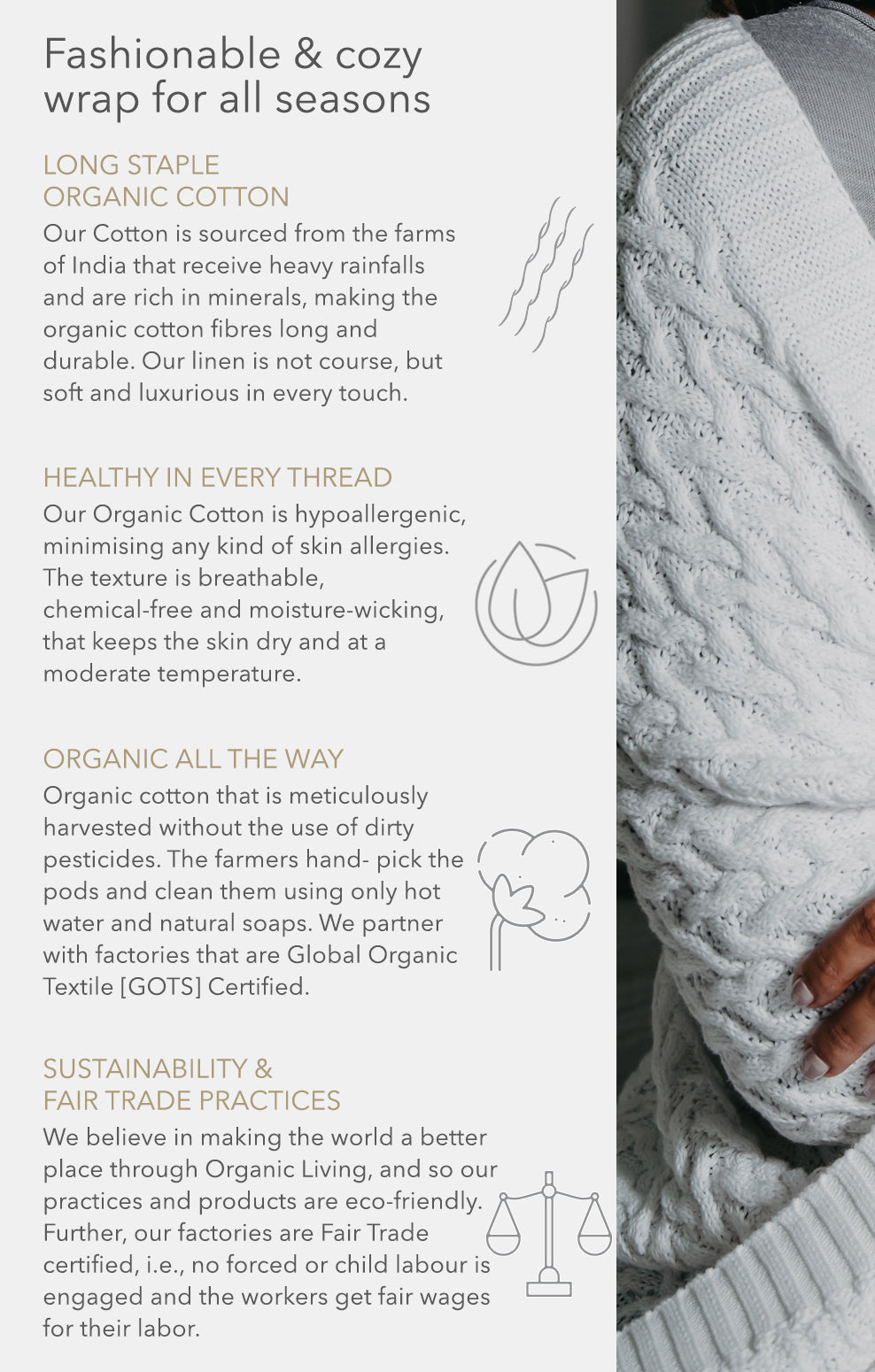 Chunky Knit Organic Cotton Throws