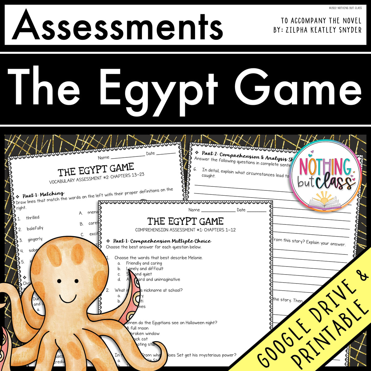 The Egypt Game Tests Quizzes Assessments Nothing But Class