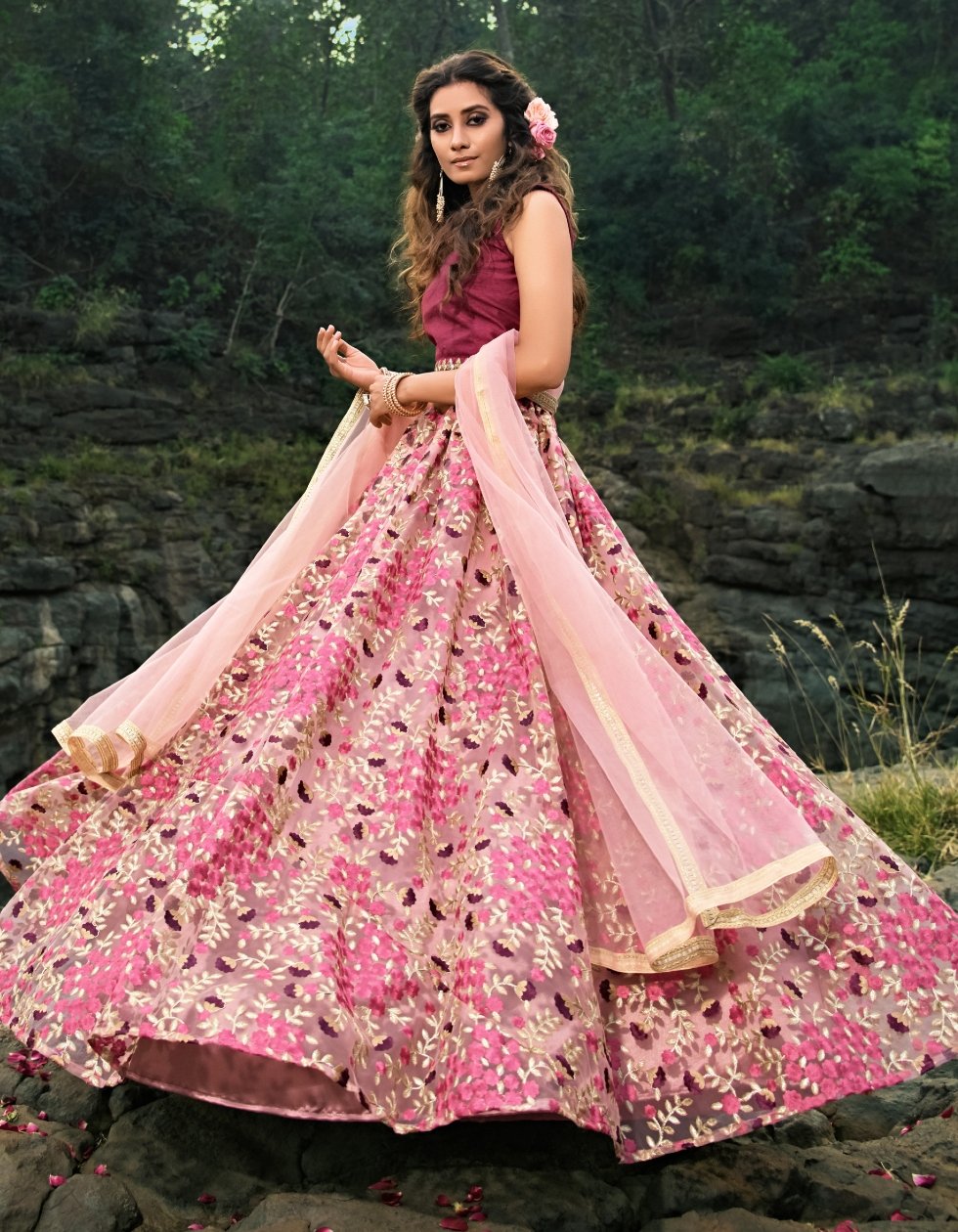 Beautiful Designer Multicoloured Net Lehenga Choli | Traditional Dress