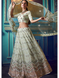 Sangeet Function Party Pink Net Stylish Lehenga Choli - Fashion Nation