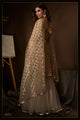 Party Wear Beige Net Sequined Sharara Suit at Cheapest Prices
