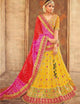 Colourful KIM5004 Spectacular Multicoloured Yellow Jacquard Silk Lehenga Choli - Fashion Nation