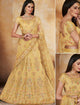 Vibrant Nakkashi NAK5127 Wedding Special Yellow Handloom Silk Net Lehenga Choli - Fashion Nation