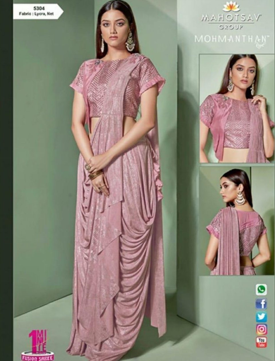 indo western saree for girls