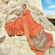 Best LS54462 Beautiful Peach Weaving Cotton Silk Saree - Fashion Nation