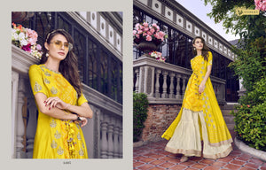 Rajasthani Bandhej Printed Kurta Tussar Jacket & Crepe Sharara for Online Sales by Fashion Nation