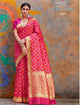 Beautiful RAJ73006 Dazzling Pink Handloom Weaving Silk Saree - Fashion Nation