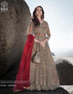 Exclusive Beige Net Silk Indo Western Gown with Potli Bag by Fashion Nation