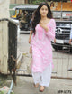 Janhvi Kapoor KF3796 Bollywood Inspired Pink White Cotton Kurta Palazzo - Fashion Nation