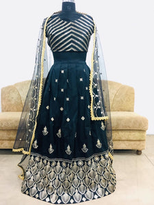 Celebrity Wear KF3788 Bollywood Inspired Black Silk Net Lehenga Choli - Fashion Nation
