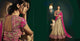 Bridal Rani Pink Beige Raw Silk Bhagalpuri Chiffon Lehenga Choli - Fashion Nation