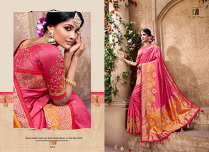 Bridal MN4403 Regal Pink Benarasi Silk Saree - Fashion Nation