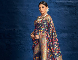 Party Wear Designer Kashmiri Silk Saree