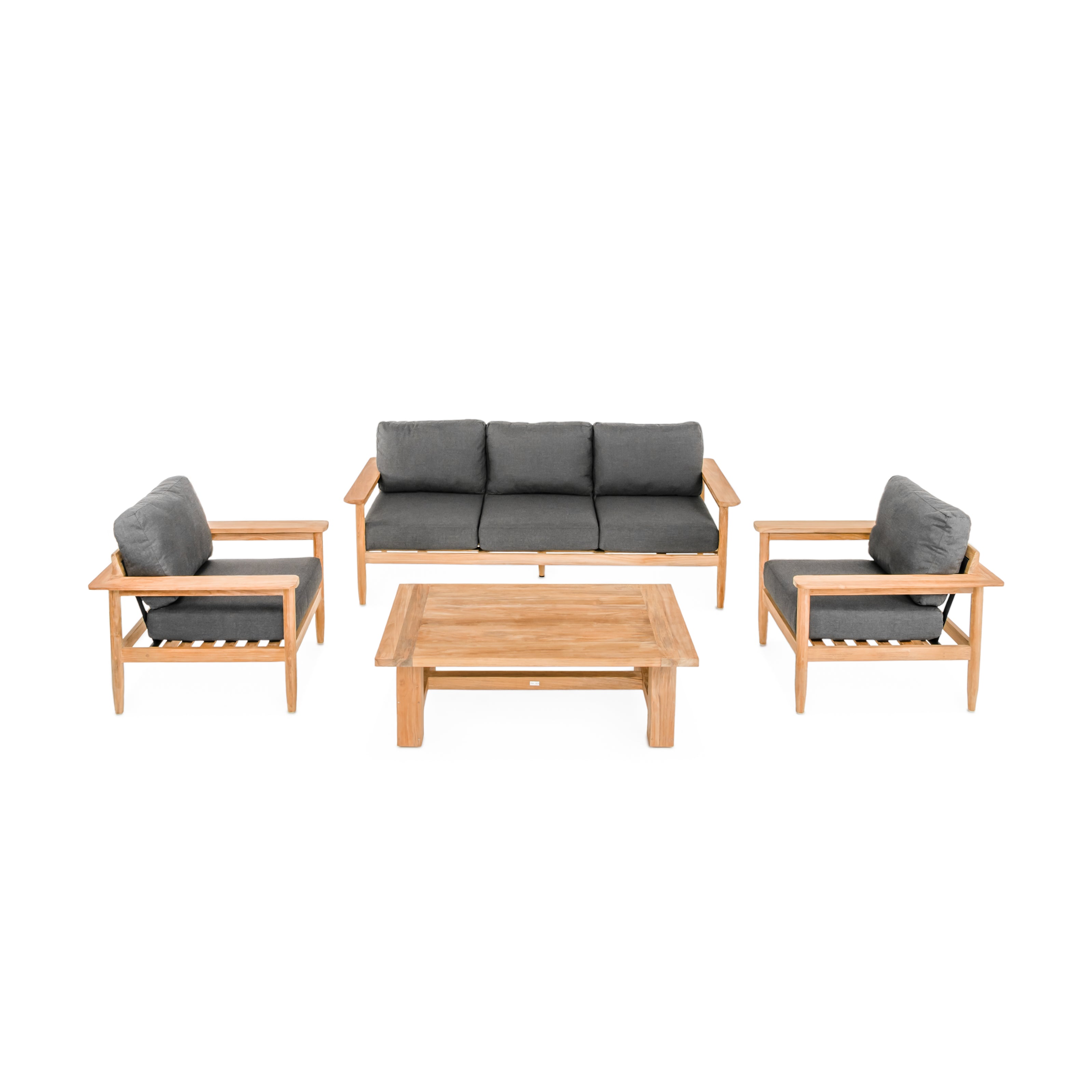 4 Piece Furniture Set - Outdoor Furniture Set Ibiza Collection – Teak + Table Outdoor